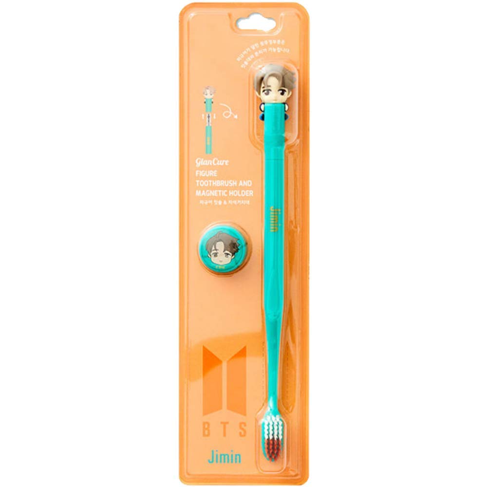 Photo 1 of [BTS Official Merchandise] Fans Gift - K-Pop Idols Goods - BTS Character Figure Toothbrush with Convenient Magnetic Holder (Jimin)