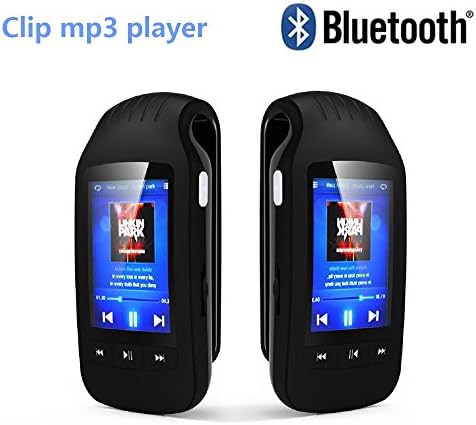 DeeFec Portable Bluetooth MP3 player 8GB 1.8 " LCD Screen Clip Sport Stereo Music Player with FM Radio Voice Recording Pedometer Independent Volume Control and Support Micro SD Card (Black)