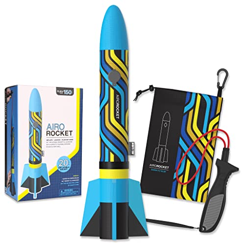 Mighty Fun! - Airo Rocket™ Hand Launched Inflatable Rocket Kit - Includes Giant 20 Inch Inflatable Ripstop Nylon Rocket, Hand Launcher and Storage Bag - Soars 150 Feet - Ages 6+