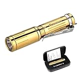 Olight I3S Brass 180 Lumens(80 lumens for other colors, 120 lumens for silver) Mini EDC Keychain AAA FlashlightEOS Cree XP-L LED Colorful Tiny Flashlight for Jogging Biking Camping Hiking Hunting Backpacking Night Fishing Riding BBQ Blackouts Emergency Gift Box