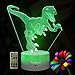 LLAMEVOL Dinosaur Toys Kids Night Light Timer Remote Christmas Gift Birthday TRex 3D Illusion Lamp 7 Color