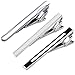 PiercingJ 3pcs Stainless Steel Exquisite GQ Classic Tie Bar Clips,2.3 Inches
