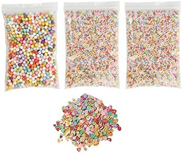 Foam Beads for Slime with Fruit Splice Colorful Styrofoam Foam Balls 3 Pack 29000 Pieces 0.1-0.35 inch DIY Crafts Supplies for Homemade Slime, Kid's Craft, Wedding Decoration