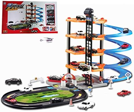 Five Layer Assembled Rail Car Large Simulation Parking Lot Distribution Small Car Building Model Toy