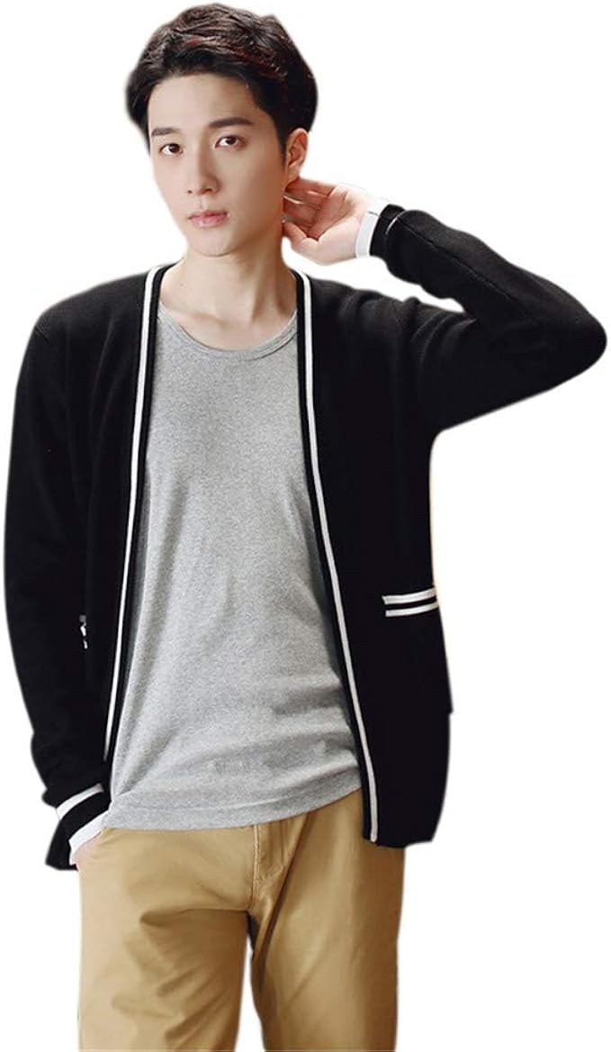 Bestlee メンズ カーディガン ロング丈 大きいサイズ ロングカーディガン 無地 長袖 薄手 ニット セーター 前開き カジュアル 着痩せ 春秋冬 優しい男性 カーディガン 通販 Amazon