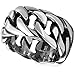 Men's 316L Stainless Steel Openwork Spinner Link Chain Ring Band Vintage Gothic Tribal Biker Silver Black