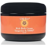 C60 Evo Rich Body Cream with Pure ESS60 &amp; Tangerine &mdash; Antioxidant Moisturizer for Body &amp; Face &mdash; Natural Citrus Scent, Made in USA &mdash; 8 oz