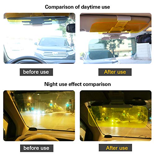 Car Anti-Glare Windshield Sun Visor Extender 2 in 1 - Day and Night Driving Visor for Protects Against UV rays Headlights Tailgates Reduces Eye Strain (Anti-glare visor)