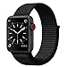 Uitee Smart Watch Band Dark Black Sport Loop, Uitee Newest Woven Nylon Band For Apple Watch Series 42Mm 3/2/1, Comfortably Light with Fabric Like Feel Wrist Strap Replacement with Classic Buckle