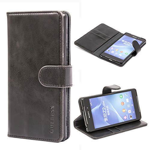 Sony xperia z2 case,mulbess leather case, flip folio bo…