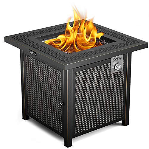 TACKLIFE Propane Fire Pit Table, 28 Inch, 50,000 BTU, AutoIgnition