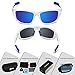 TOREGE Polarized Sports Sunglasses for Cycling Running Fishing Golf TR90 Unbreakable Frame TR011 (White&Blue)
