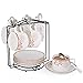 Porcelain Tea Cup and Saucer Set Coffee Cup with Saucer and Spoon, Set of 6 (Morning Glory)