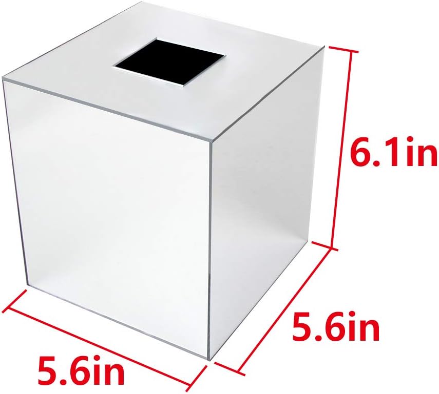 J JACKCUBE DESIGN JackCubeDesign Overall Acrylic Mirror Square Tissue Box Cover Holder Napkin Holder Organizer Stand(5.6 x 5.6 x 6.1 inches) - :MK219A: Home & Kitchen