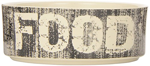 Petrageous 2-cup food vintage pet bowl, 5-inch, black/n…