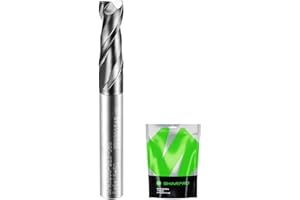 SHARPRO 6MM End Mills 6MM Shank, 2 Flute Carbide Square Endmill with AlCrN Coated, Upcut Spiral CNC Router Bits for Alloy Steel, Metal and Stainless Steel