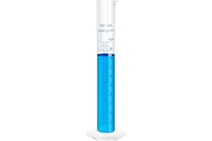 100ml Plastic Measuring Graduated Cylinder, Polypropylene Plastic, 2-Sided Marking, Ideal for Science, School and Home Lab, HUAOU, Pack of 1