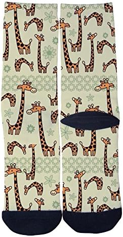 VarClouds Men's Women's Custom CUTE GIRAFFE Creative Casual Fashion Crew Socks Black