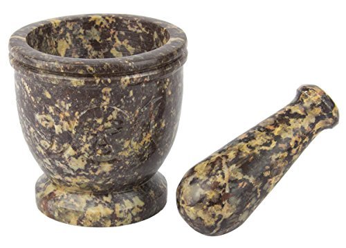 AzureGreen LMS22 Triple Moon Soapstone Mortar & Pestle