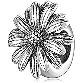 FAEFASH Flower Spacer Charm 925 Sterling Silver Clip Charms fit Pandora Style Charm Bracelets