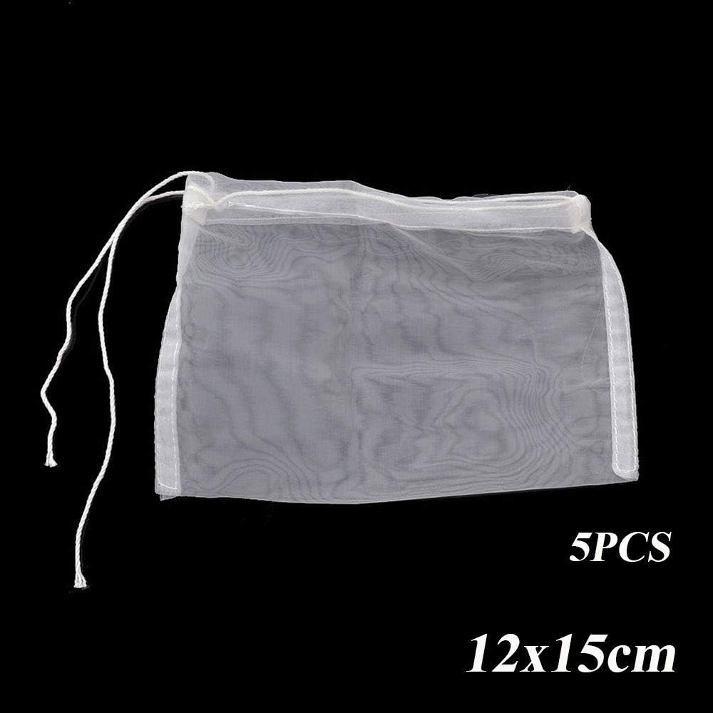 1/5PCS New Liquid Reusable Fruit Juice Nut Milk Tea Coffee Filter Net Strainer Nylon Mesh