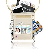AIKELIDA RFID Blocking Passport Holder Neck Stash Pouch Security Travel Wallet - Taupe