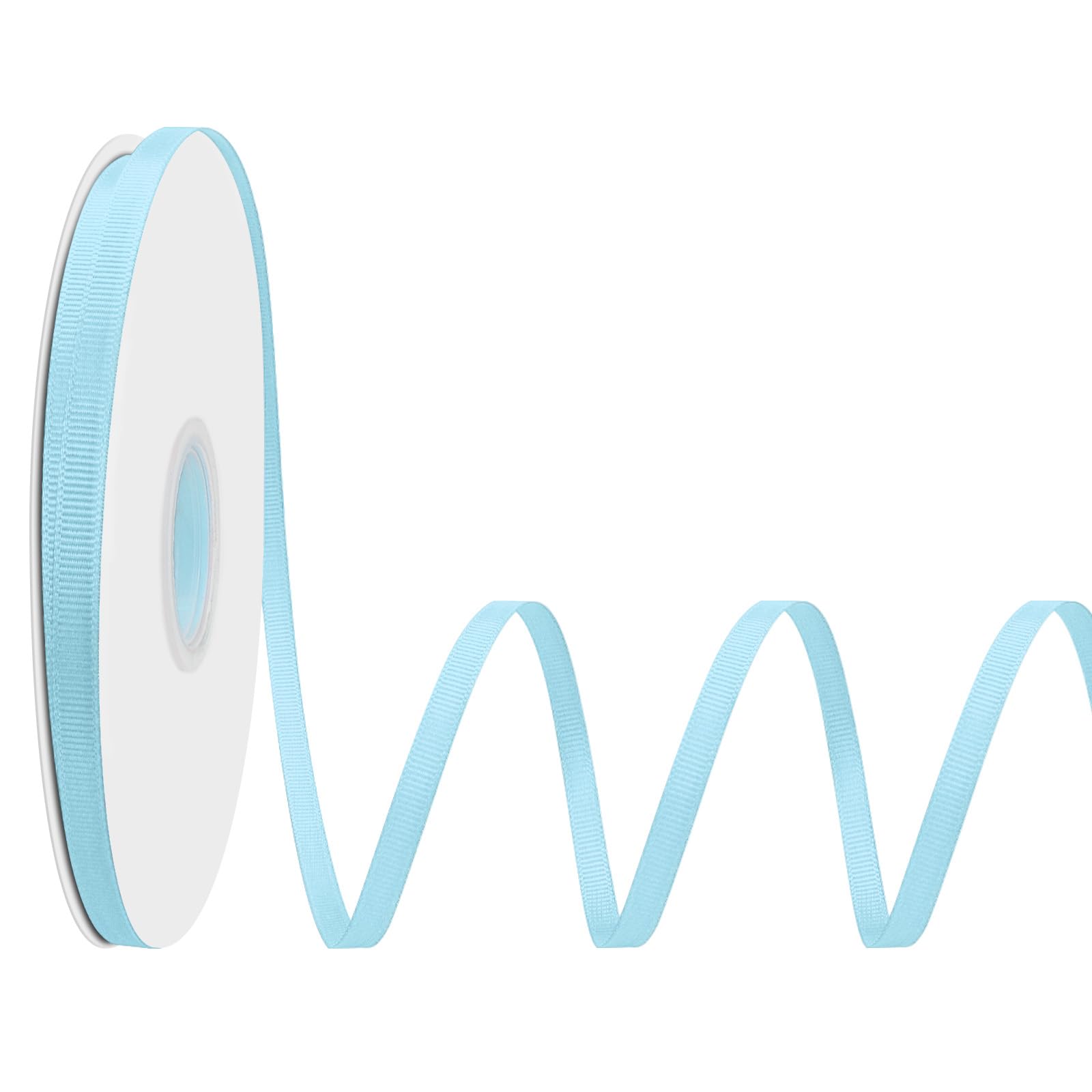 LoomJoyz Double Sides Light Blue Grosgrain Ribbon for Gift Wrapping 6mm×45 Meters Ribbon Ideal for Sewing Hair Bow Flower Bouquet Crafts Weddings Floral Arrangements