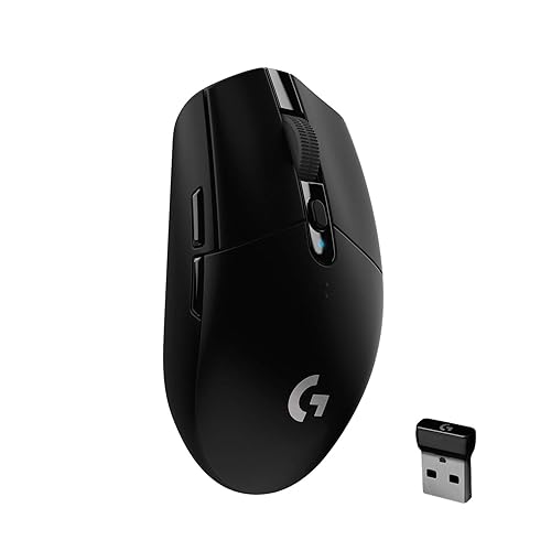 Logitech G305 Lightspeed Wireless Gaming Mouse, Hero 12K Sensor, 12,000 DPI, Lightweight, 6 Programmable Buttons, 250h Battery Life, On-Board Memory, PC/Mac - Black