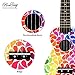 Honsing Soprano Ukulele Colorful Floral petal Painting Hawaii kids Guitar 21 inch Gift for Beginner matte finish