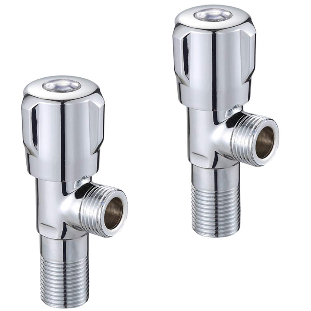 Zinc Alloy Thickened Triangle Valve,Angle Valve 1/2 inch,Self-Sealing, Chrome-Plated for Water Heaters, Toilets, Kitchen Sinks