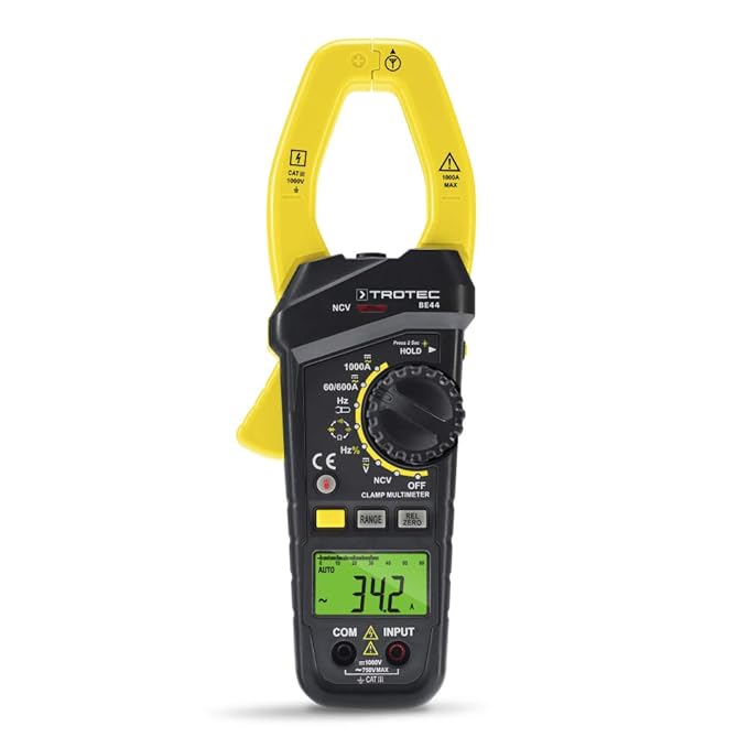 TROTEC Stromzange BE44 mit LED Lampe Gleich- und Wechselstrom-Messung