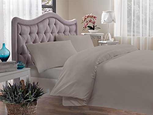 Brielle 400 Thread Count Egyptian Cotton Sateen Fine Duvet Cover, Twin, Paloma Gray