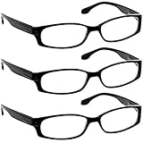 Reading Glasses - 3 Pack - Always Have Crystal ClearVision Everywhere You Need It! Stylish Look with Sure-Flex Comfort Spring Arms & Dura-Tight Screws - 100% Guarantee +3.00