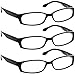 Fashion Reading Glasses 3.75 3 Black (3 Pack) F503