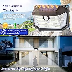 4-Pack Solar Wall Lights Outdoor with 3 Modes