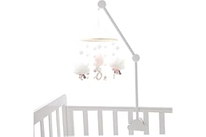 Mobile For Crib, Baby Crib Mobile Arm 27.17inch Wooden Cloud Design Detachable Adjustable Holder Cute Cot Bed Bell Wind Chime