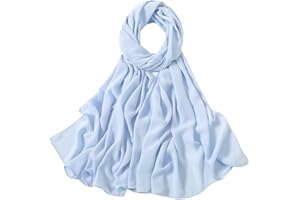 Jeelow Lightweight Scarves Fashion Light Shawl Beach Wrap Head Scarf For Women, Ocean Blue, Large