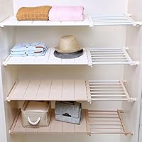 APSOONSELL Adjustable Shelf Closet Storage Rack Organizer, Expandable Closet Shelf Space Saver Racks for Kitchen Cupboard Wardrobe Bookcase