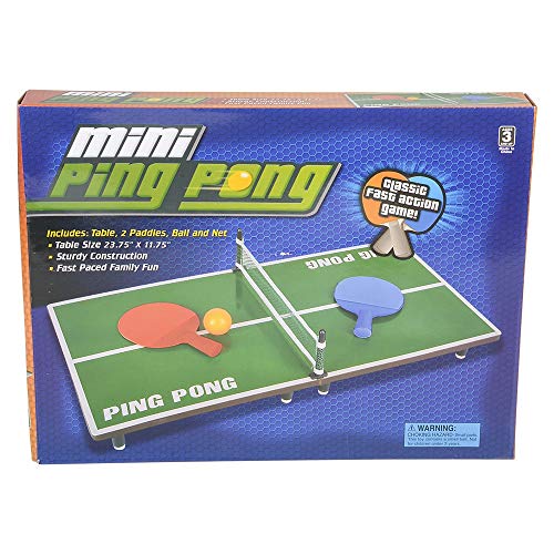 Srenta Mini Ping Pong Table, Portable 24"X12" Table Tennis Game Set for Kids and Toddlers - Single Piece, Green