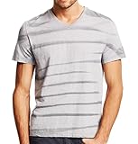 Kenneth Cole Men's All Over Print Slub Knit V-Neck T-Shirt-Seagull-Medium
