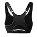 newlashua high Support Sports Bras for Women - Zip Front Sports Bra Push Up - High Impact Adjustable Compression Post Surgey Bra XL Black