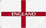 SHATCHI England St George Cross Flag 5ft x 3ft with Brass Eyelets Polyester