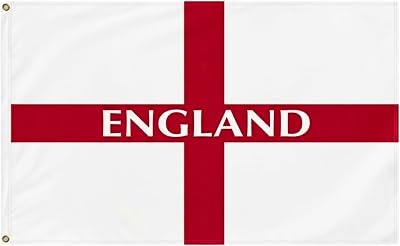 SHATCHI England St George Cross Flag 5ft x 3ft with Brass Eyelets Polyester