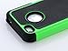 ULAK iPhone 4 Case, iPhone 4S Case, Knox Armor Hybrid Dual Layer Protective Case Cover with Hard Plastic and Soft Silicone for iPhone 4S & iPhone 4 (Green/Black)