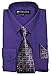 Fortino Landi Men's Long Sleeve Dress Shirt With Matching Tie And Handkerchief
