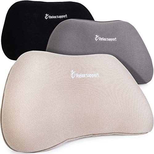 RS1 Back Support Pillow by RelaxSupport - Lumbar Pillow Upper and Lower Back for Chair Back Pain Uses ArcContour Special Patented Technology Has Unique Lateral Convex Shape for a Pain Free Back