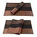 Top Finel Placemats for Dining Table,PVC Table Mats Set of 4,Place Mats Non-Slip Heat Resistant Washable,Brown&Black