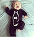 Baby Boy Girl Romper Milk Printed Long Sleeve Jumpsuit Playsuit Outfits (0-6 months, black)