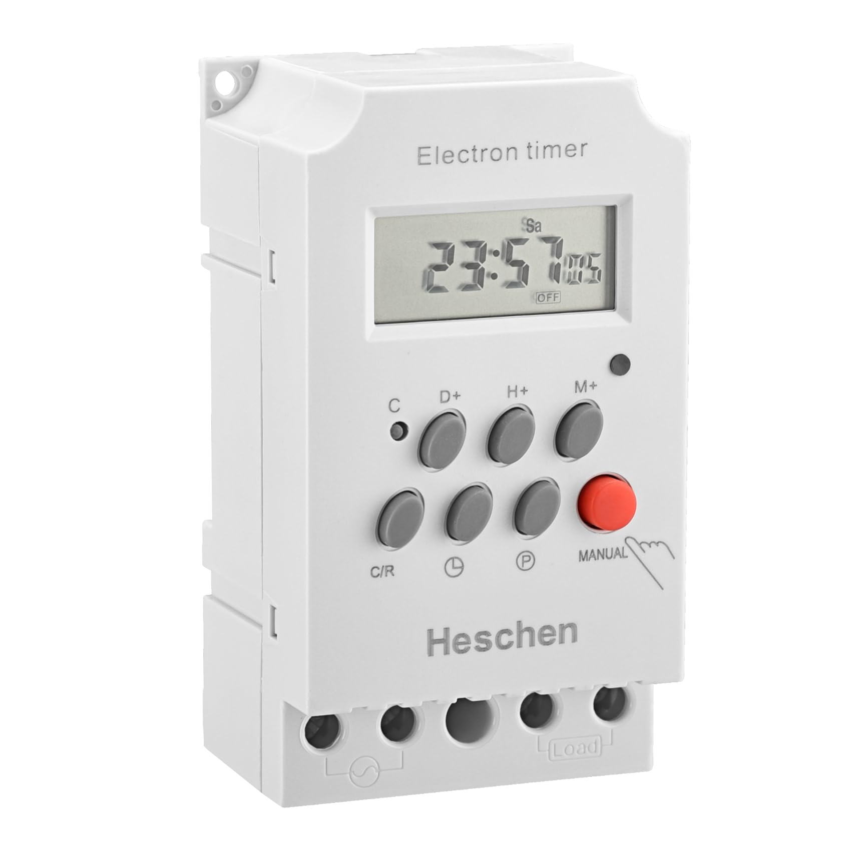 Heschen Digital LCD Power Weekly Programmable Electron Timer Switch, KG316T-II, 220-240VAC 25Amp, 4 Screw Terminals