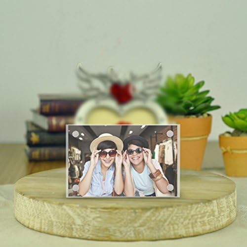Magnetic Picture Frame for Fujifilm Instax Mini 9 8 8+ 9 70 7s 90 25 26 50s Film and Polaroid Instant Prints – Clear Acrylic Photo Holder with Double Sided Display for Fridge or Desk – Fits 2x3” Paper